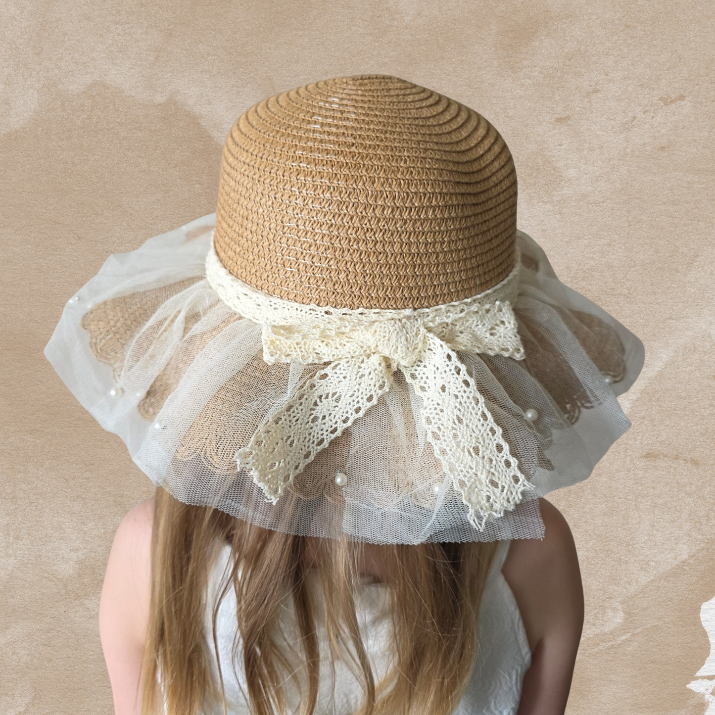 Petite Summer Lace Hat – Kinder Zonnehoed Brown | Jacobsz Atelier