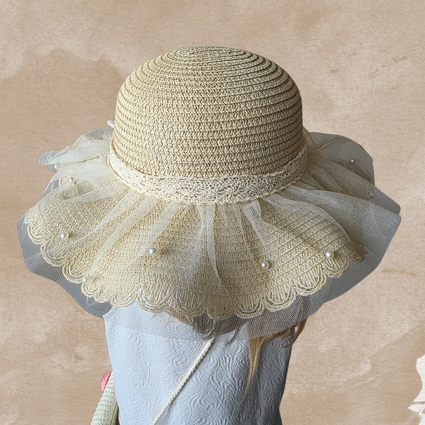 Petite Summer Lace Hat – Kinder Zonnehoed Beige | Jacobsz Atelier