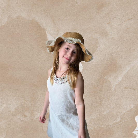 Petite Summer Lace Hat – Kinder Zonnehoed Brown | Jacobsz Atelier
