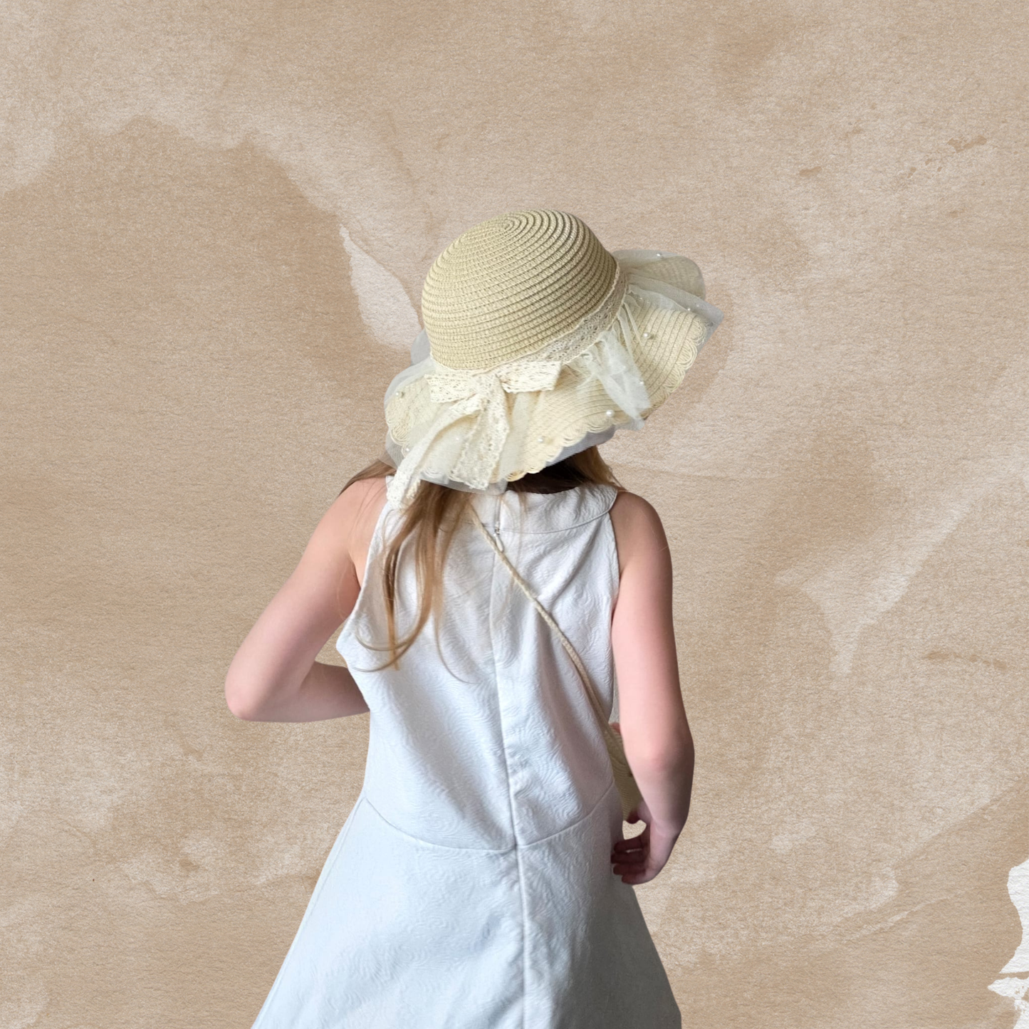 Petite Summer Lace Hat – Kinder Zonnehoed Beige | Jacobsz Atelier