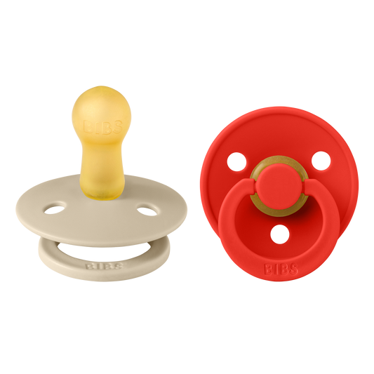 BIBS Colour Fopspeen Round | Vanilla & Candy Apple | Maat 2 | 6+ maanden | 2-pack