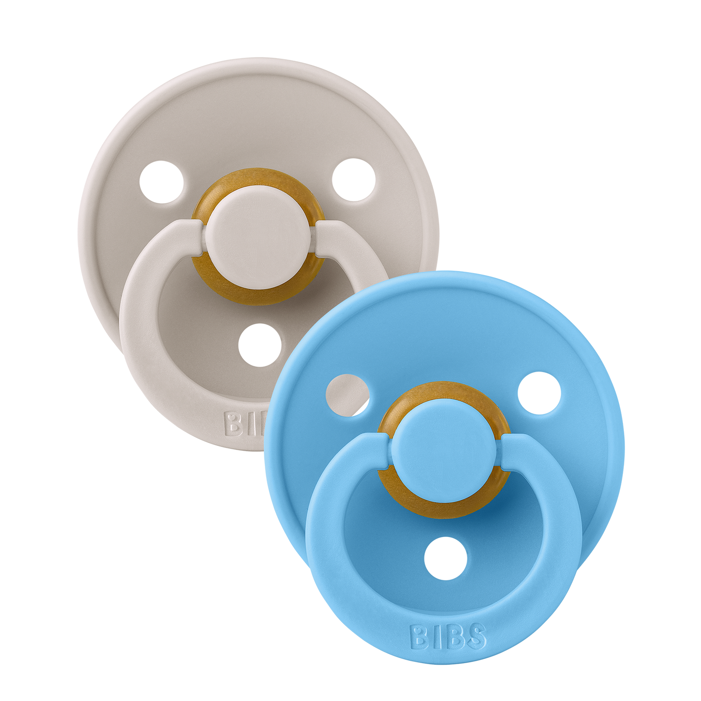 BIBS Colour Fopspeen Round | Mushroom & Breeze | Maat 2 | 6+ maanden | 2-pack
