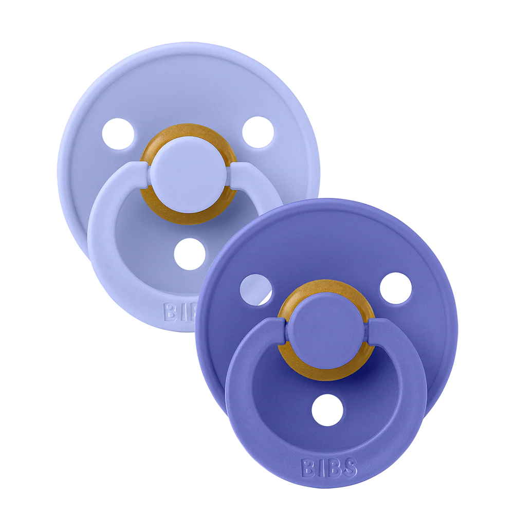 BIBS Colour Fopspeen Round | Hush & Grape | Maat 2 | 6+ maanden | 2-pack