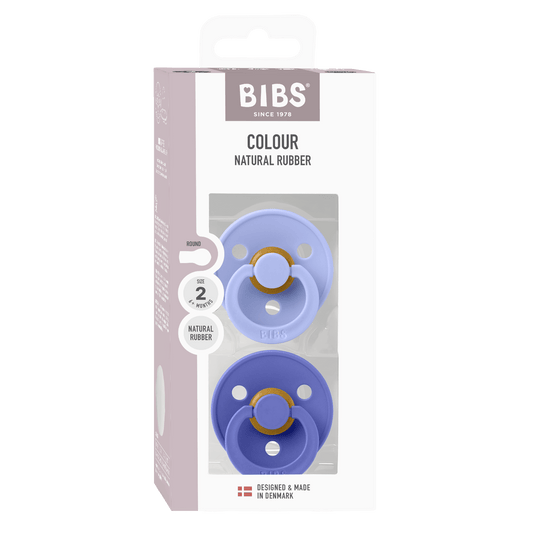 BIBS Colour Fopspeen Round | Hush & Grape | Maat 2 | 6+ maanden | 2-pack