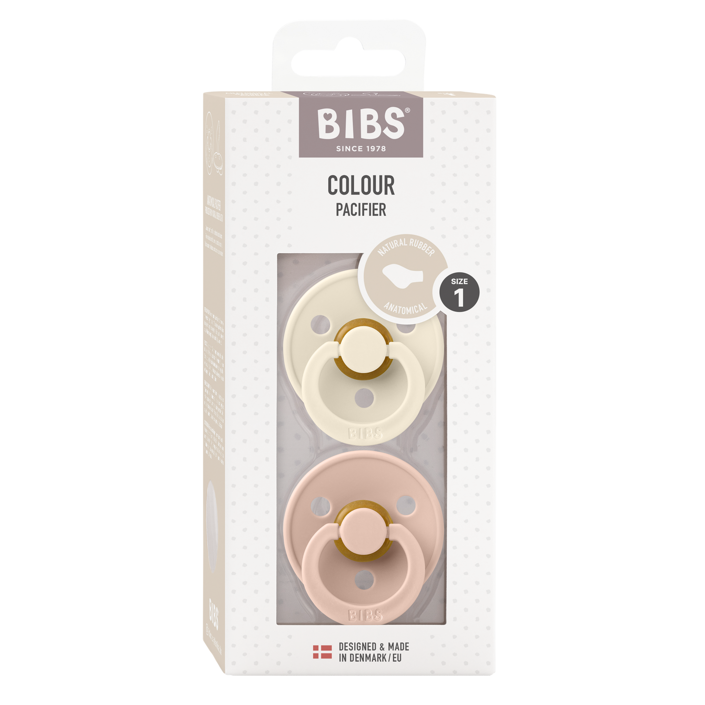 BIBS Colour Fopspeen Anatomical | Ivory & Blush | Maat 1 | 0+ maanden | 2-pack