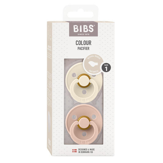 BIBS Colour Fopspeen Anatomical | Ivory & Blush | Maat 1 | 0+ maanden | 2-pack