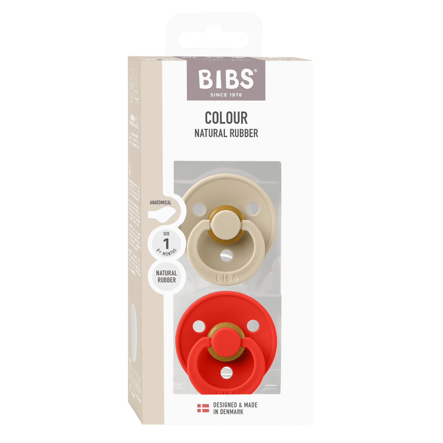 BIBS Colour Fopspeen Anatomical | Vanilla & Candy Apple | Maat 1 | 0+ maanden | 2-pack