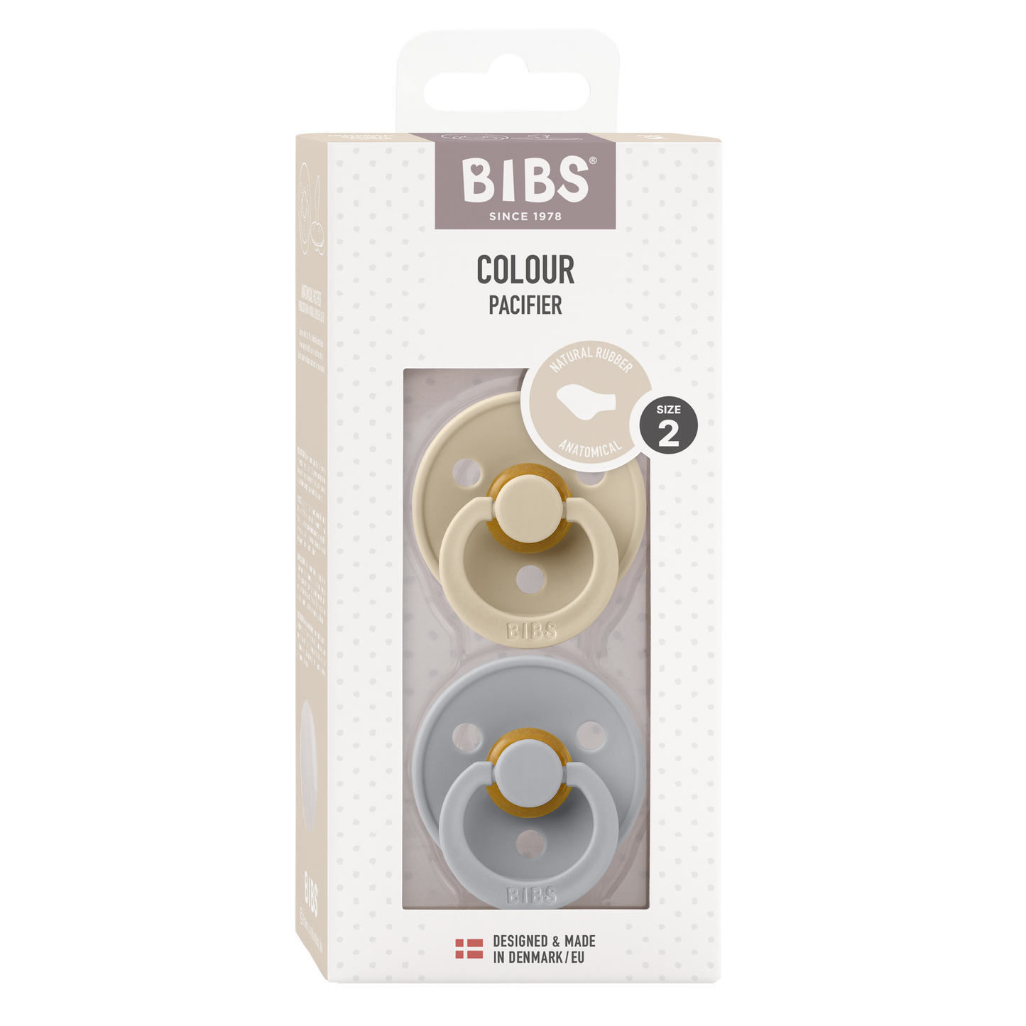 BIBS Colour Fopspeen Anatomical | Vanilla & Cloud | Maat 2 | 6+ maanden | 2-pack