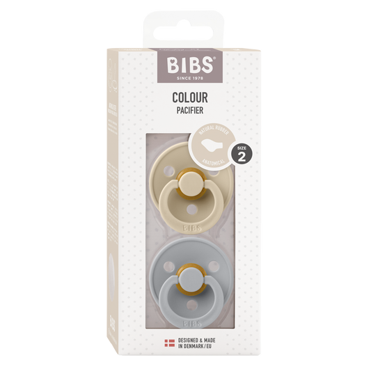 BIBS Colour Fopspeen Anatomical | Vanilla & Cloud | Maat 2 | 6+ maanden | 2-pack