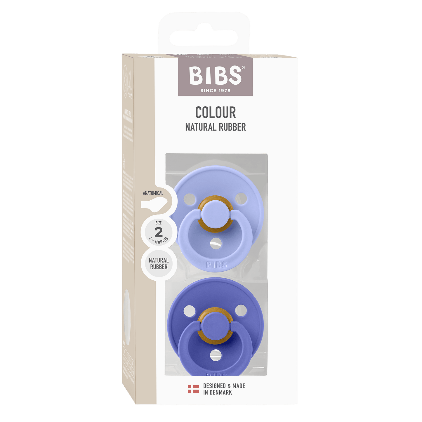 BIBS Colour Fopspeen Anatomical | Hush & Grape | Maat 2 | 6+ maanden | 2-pack