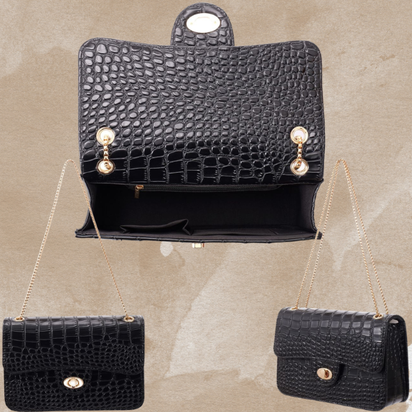Jacobsz Atelier Essentials · Croco Shoulder Bag · Beige | Zwart | Roze
