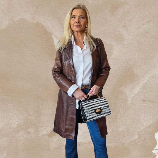 Jacobsz Atelier Essentials · Houndstooth Chain Crossbody Bag · Black & White
