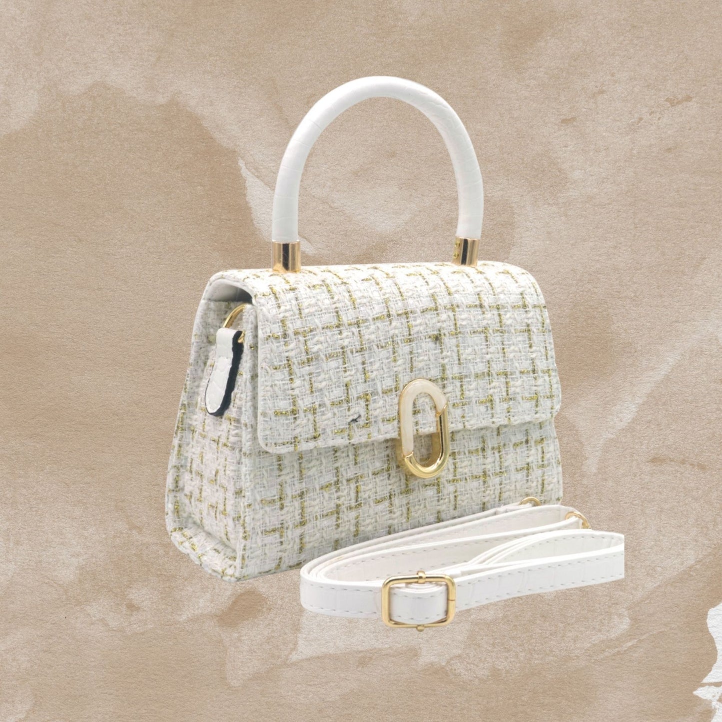 Jacobsz Atelier Essentials · Tweed Top Handle Bag · White
