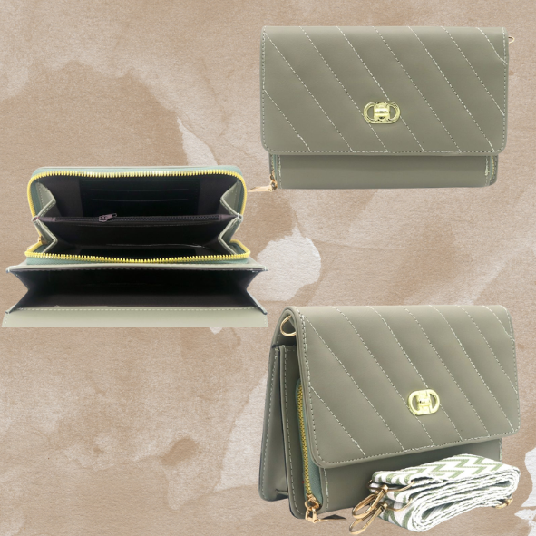 Jacobsz Atelier Essentials · L'or Crossbody Bag · Goud, groen, roze & Zwart