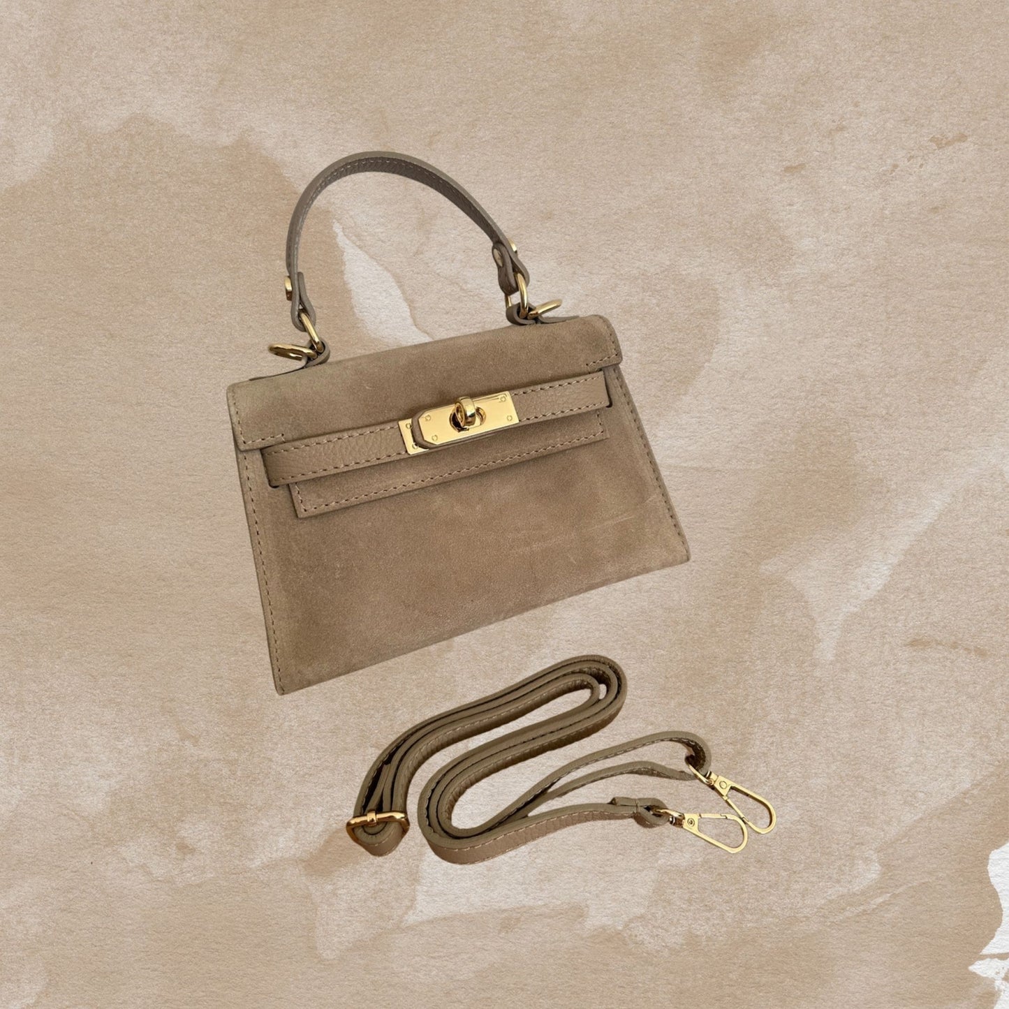 Jacobsz Atelier · The Mae Suède Mini Crossbody · Zwart & Taupe