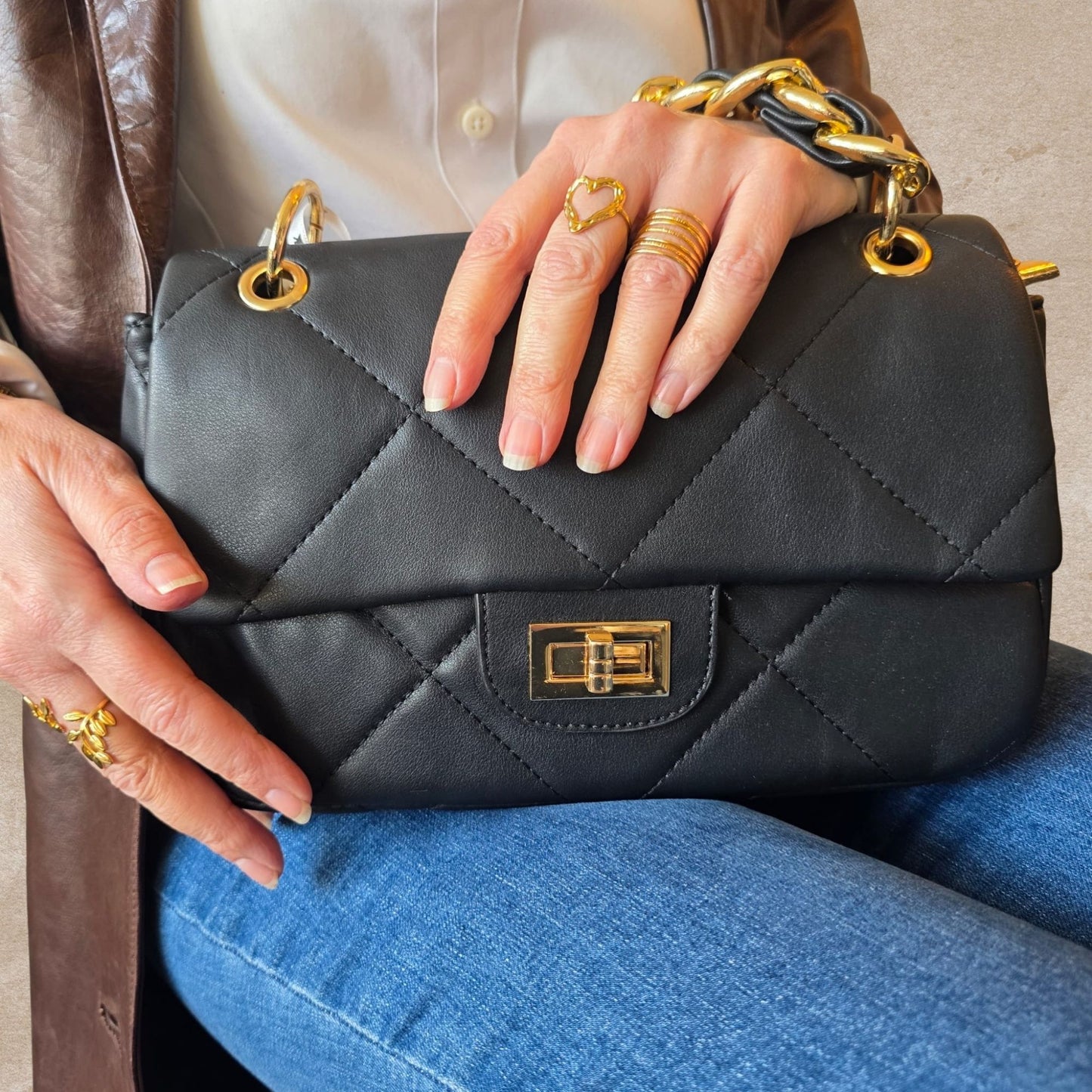 Jacobsz Atelier Classique · Éloise Chain Bag · Zwart & Hematiet