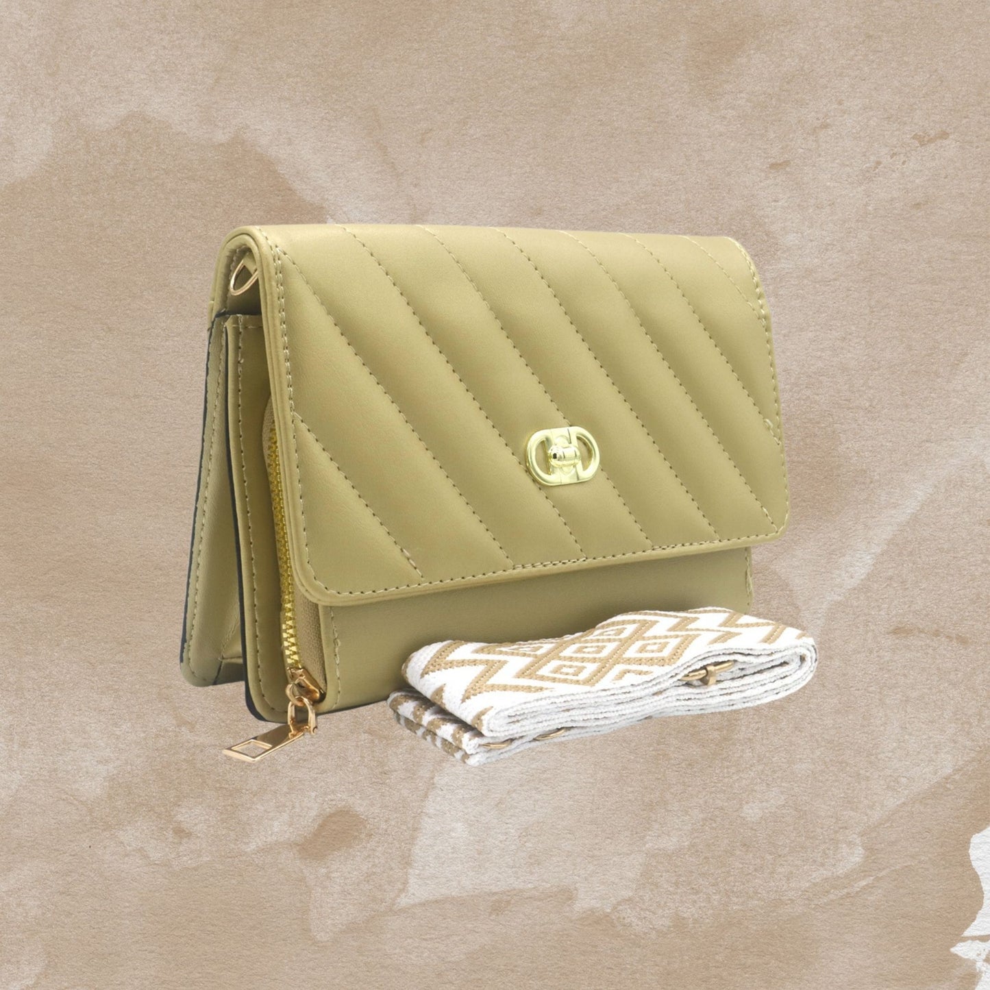 Jacobsz Atelier Essentials · L'or Crossbody Bag · Goud, groen, roze & Zwart