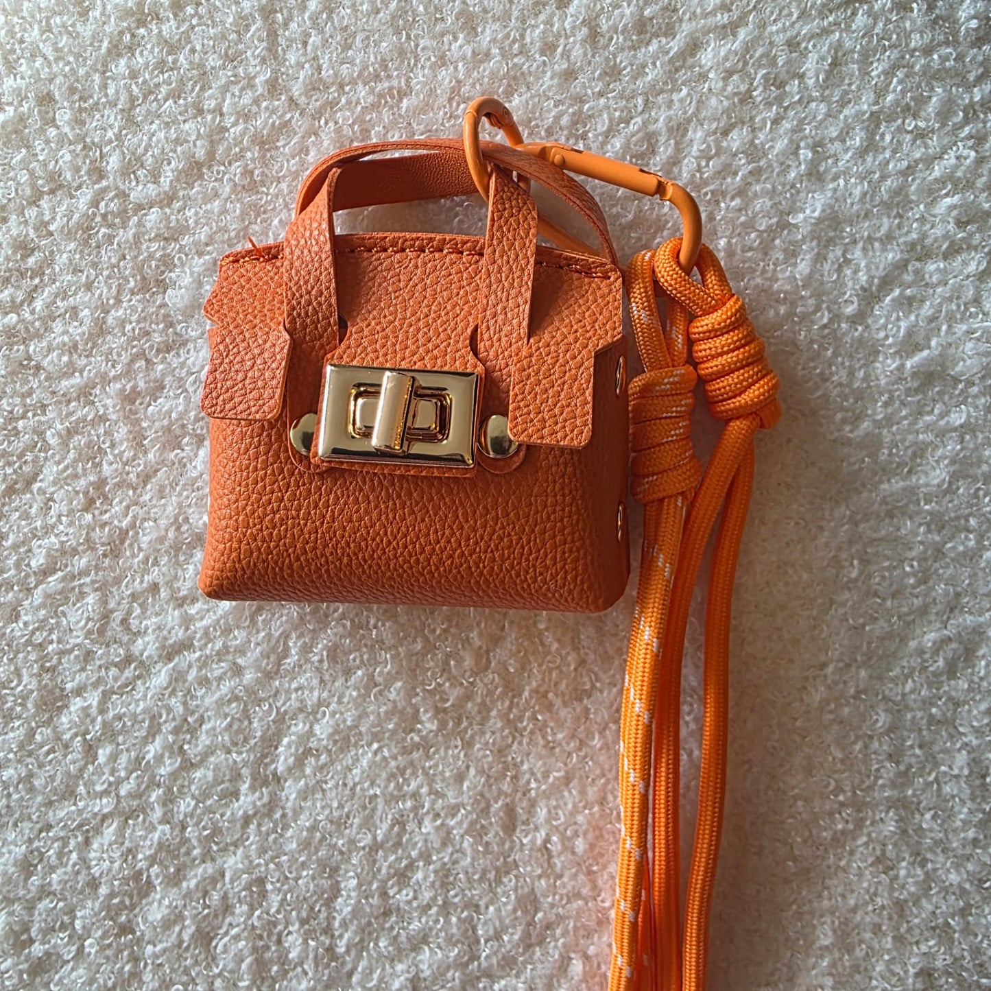 Oranje mini tas Sleutelhanger