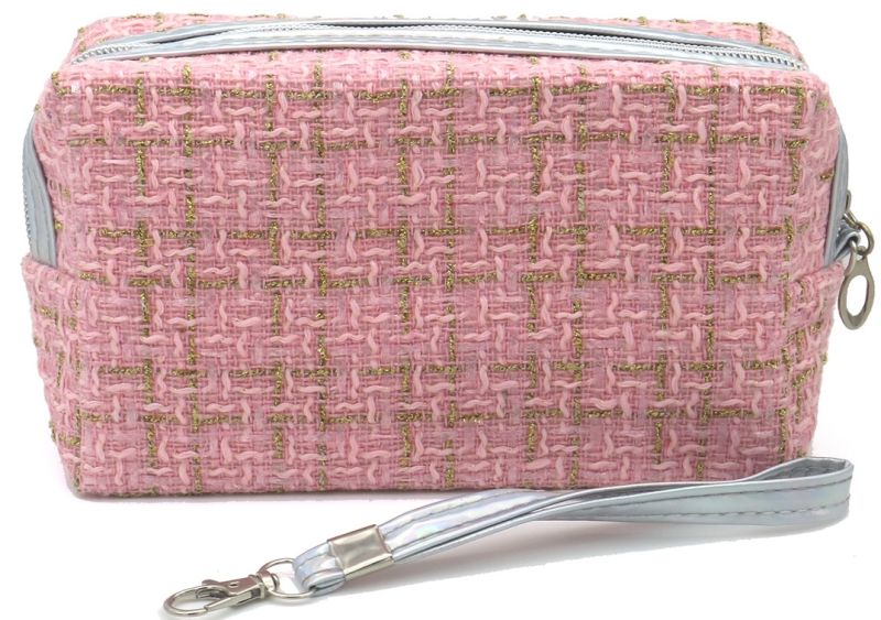 Jacobsz Atelier · The Tweed Make-up Bag · Roze | Wit