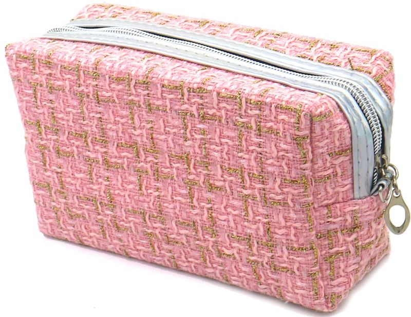 Jacobsz Atelier · The Tweed Make-up Bag · Roze | Wit