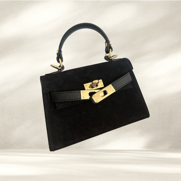 Jacobsz Atelier · The Mae Suède Mini Crossbody · Zwart & Taupe