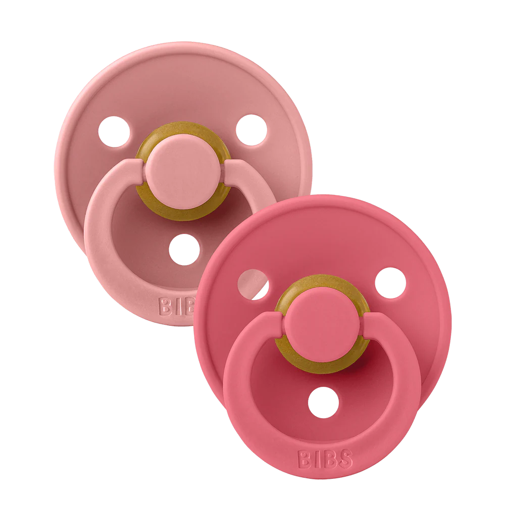 BIBS Colour Fopspeen Symmetrical | Dusty Pink & Coral | Maat 2 | 6+ maanden | 2-pack