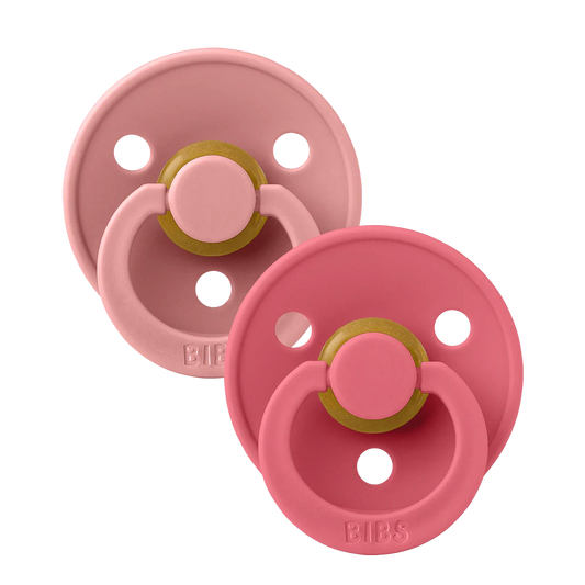 BIBS Colour Fopspeen Symmetrical | Dusty Pink & Coral | Maat 2 | 6+ maanden | 2-pack