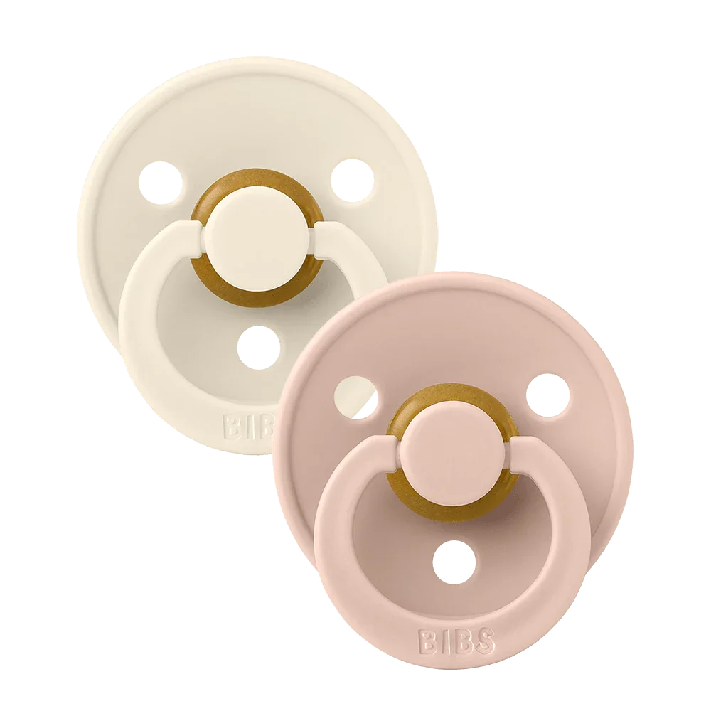 BIBS Colour Fopspeen Symmetrical | Ivory & Blush | Maat 1 | 0+ maanden | 2-pack