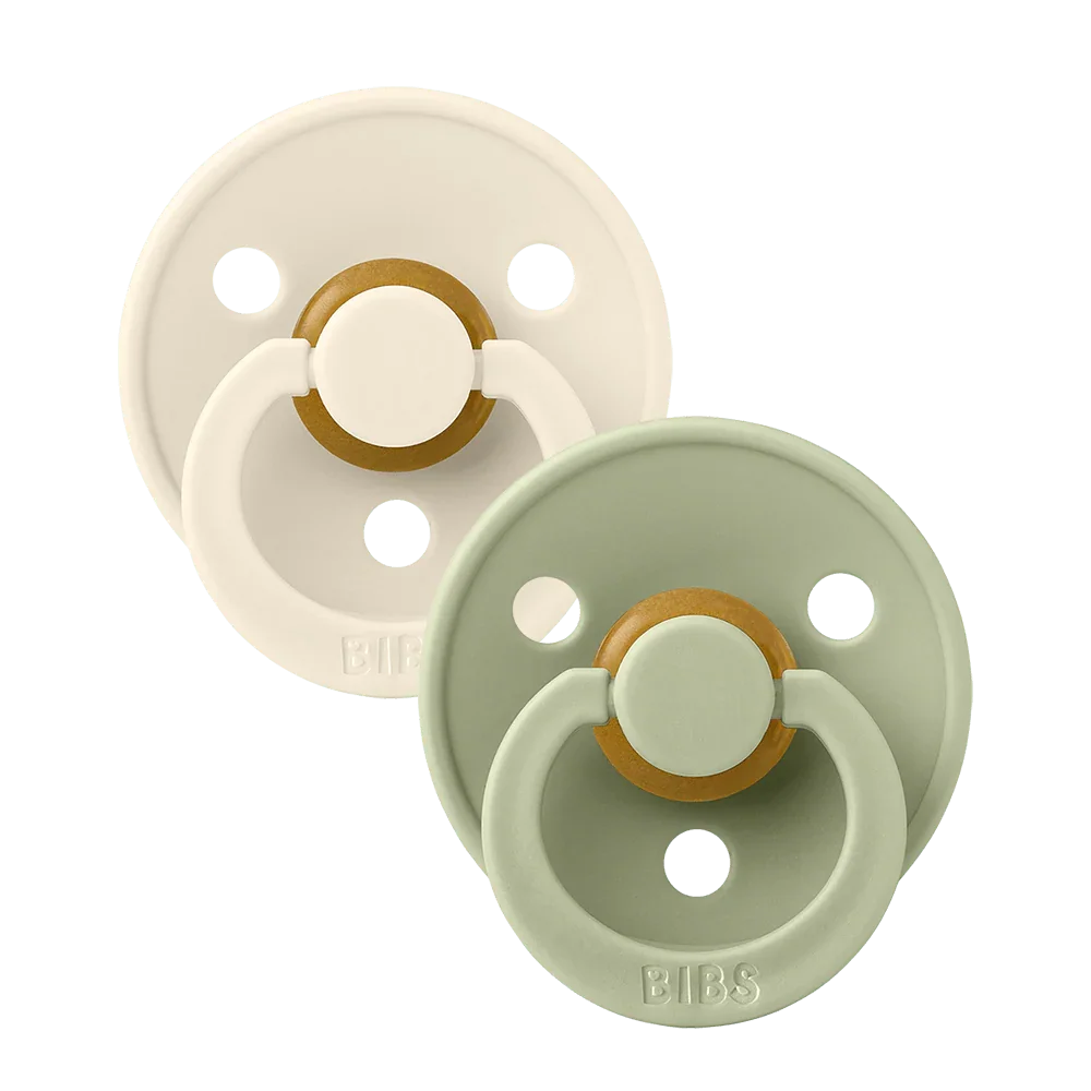 BIBS Colour Fopspeen Symmetrical | Ivory & Sage | Maat 1 | 0+ maanden | 2-pack