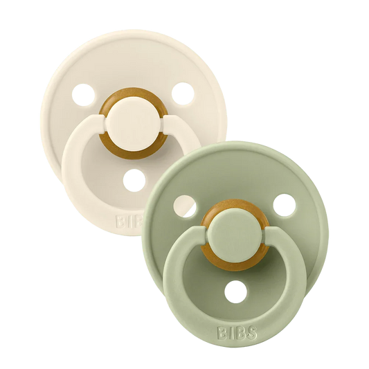 BIBS Colour Fopspeen Symmetrical | Ivory & Sage | Maat 1 | 0+ maanden | 2-pack