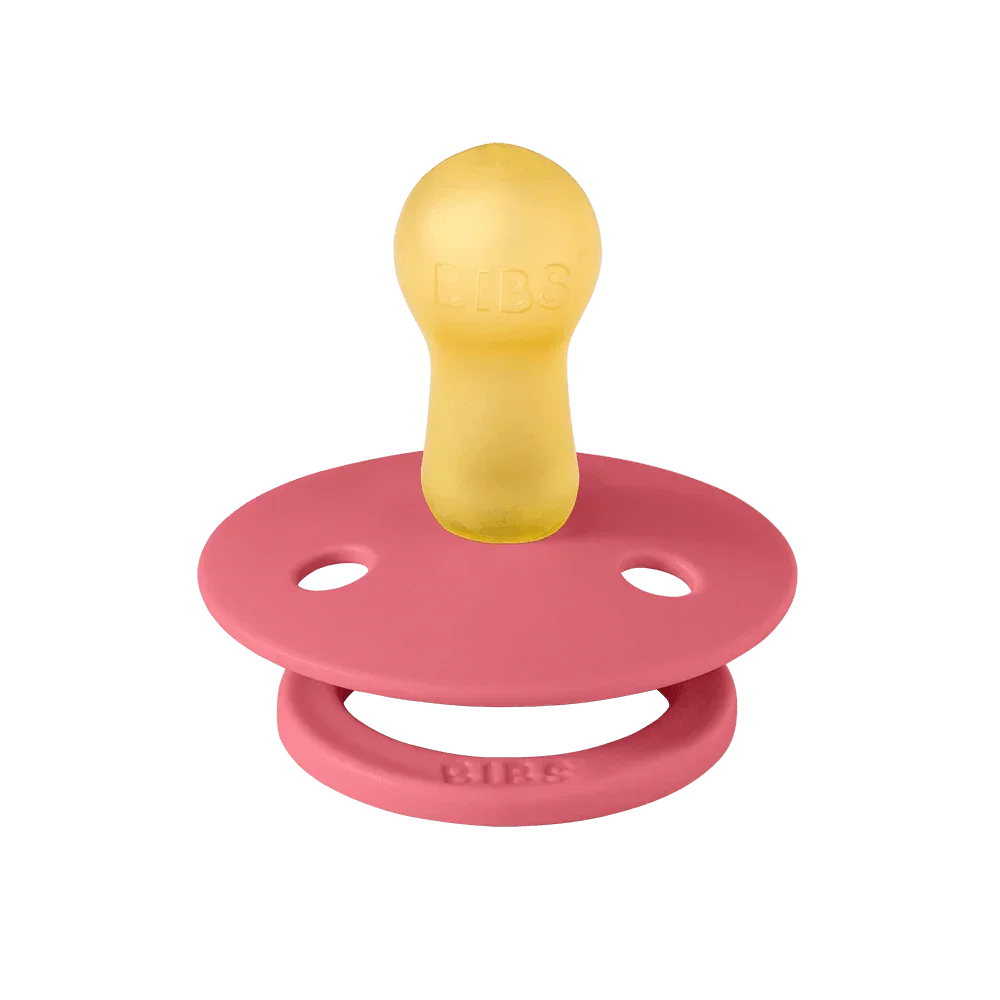 BIBS Colour Fopspeen Round | Dusty Pink & Coral | Maat 2 | 6+ maanden | 2-pack